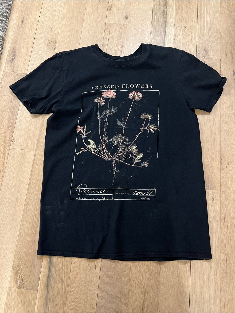 Nasty Gal Black Floral Design Crewneck Top